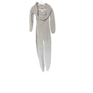 Rehab Lab Womens Gray Long Sleeve Cable Knit Cowl Neck Jumpsuit Size Small